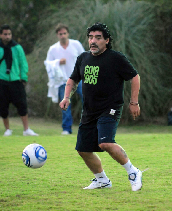 Diego Maradona à Punta del Este, en Uruguay le 8 janvier 2011