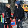 Exclusif - Sam Worthington et sa petite amie Lara Bingle lors d'une balade romantique à New York, le 20 février 2014.