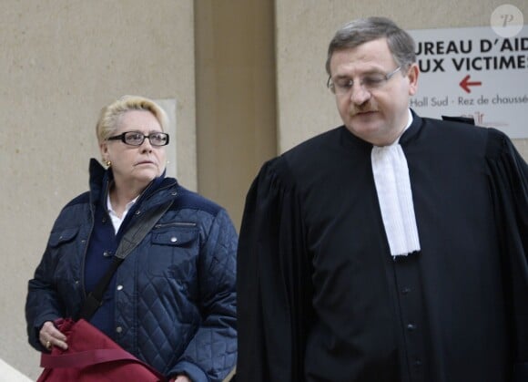 La chanteuse Jakie Quartz, de son vrai nom Jacqueline Cuchet, au tribunal correctionnel de Créteil le 18 février 2014. Elle répond à des faits de violences sur sa mère.
