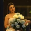 Exclusif - Mila Kunis au mariage de son frère aîné Mila, Michael, avec la danseuse Alexandra Blacker en la cathédrale de Saint Peter à St Petersbourg en floride, le 7 decembre 2013.
