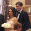 Exclusif - Mila Kunis et Ashton Kutcher au mariage du frère aîné de Mila, Michael, avec la danseuse Alexandra Blacker en la cathédrale de Saint Peter à St Petersbourg en floride, le 7 decembre 2013.