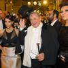 Kim Kardashian, Richard Lugner et Kris Jenner assistent au bal de l'Opéra de Vienne. Le 27 février 2014.