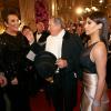Kris Jenner, Richard Lugner et Kim Kardashian assistent au bal de l'Opéra de Vienne. Le 27 février 2014.