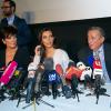 Kris Jenner, Kim Kardashian et l'homme d'affaires Richard Lugner donnent une conférence de presse à Vienne. Le 27 février 2014.