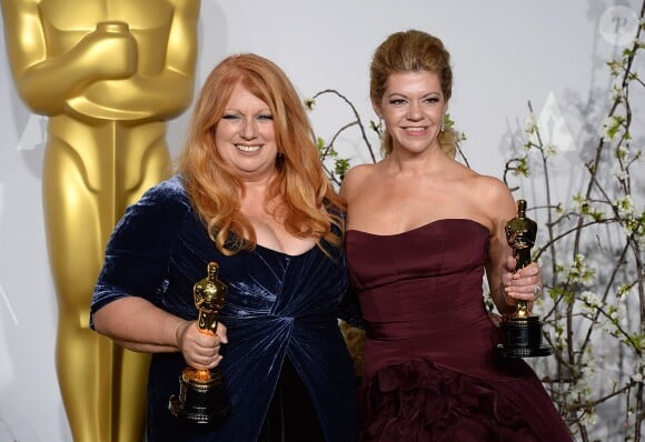 Abruitha Lee et Robin Mathews (maquillage pour Dallas Buyers Club) lors de la cérémonie des Oscars le 2 mars 2014