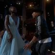 Pharrell Williams fait bouger Lupita Nyong'o sur le titre Happy, aux Oscars, le 2 mars 2014.