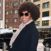 Naomi Campbell exhibe sa jolie coiffure afro à Manhattan. New York, le 3 mars 2014.