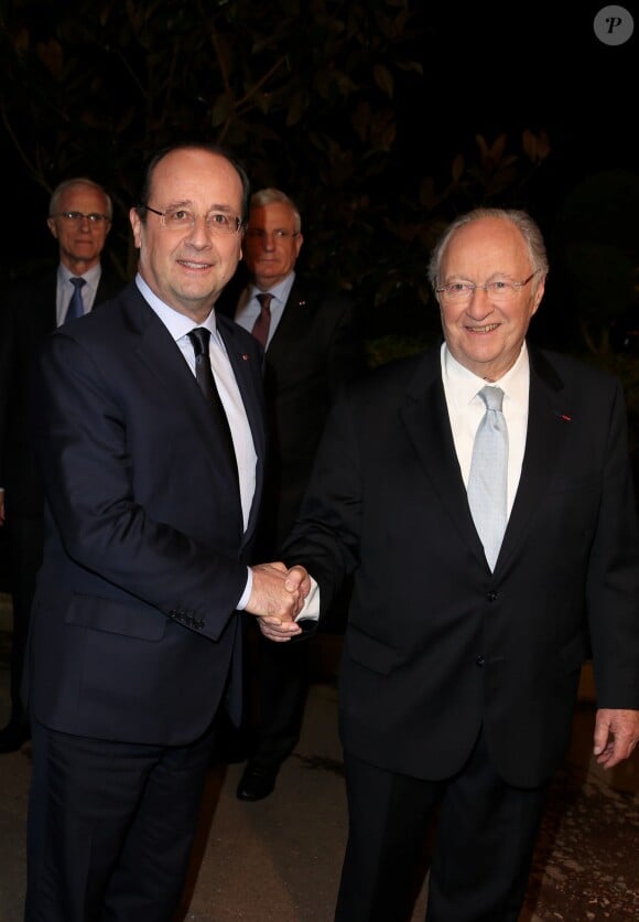 François Hollande et Roger Cukierman, président du CRIF - 29e dîner annuel du Conseil représentatif des institutions juives de France (Crif) au Pavillon d'Armenonville à Paris le 4 mars 2014.