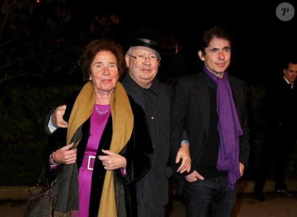 Beate et Serge Klarsfeld et leur fils Arno Klarsfeld - 29e dîner annuel du Conseil représentatif des institutions juives de France (Crif) au Pavillon d'Armenonville à Paris le 4 mars 2014.