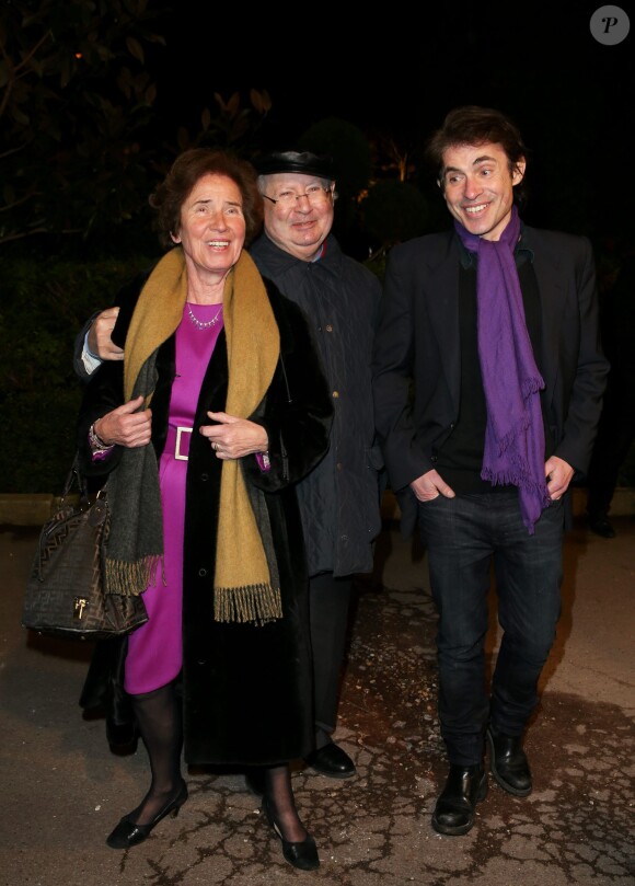 Beate et Serge Klarsfeld et leur fils Arno Klarsfeld - 29e dîner annuel du Conseil représentatif des institutions juives de France (Crif) au Pavillon d'Armenonville à Paris le 4 mars 2014.