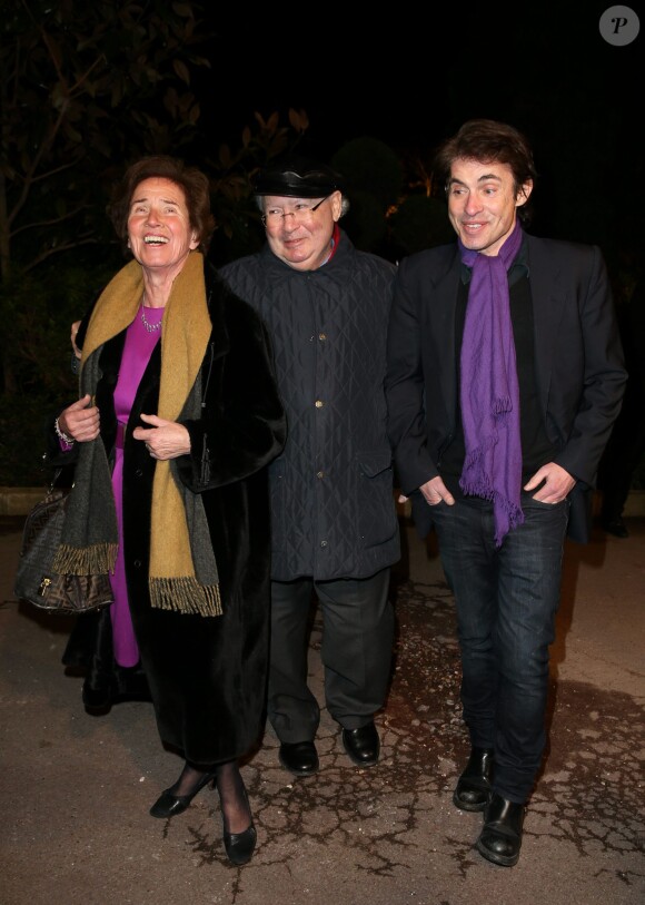 Beate et Serge Klarsfeld et leur fils Arno Klarsfeld - 29e dîner annuel du Conseil représentatif des institutions juives de France (Crif) au Pavillon d'Armenonville à Paris le 4 mars 2014.