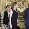 Letizia d'Espagne lors du dîner de gala organisé en hommage, à la Maison de l'Amérique à Madrid le 4 mars 2014, au travail de l'économiste Enrique V. Iglesias.