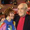 La comédienne Macha Méril et son compagnon Michel Legrand - Enregistrement de l'émission "Vivement dimanche" à Paris le 5 mars 2014, diffusion le 9 mars.