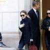Ashley et Mary-Kate Olsen quittent Le Bristol à Paris, le 5 mars 2014.