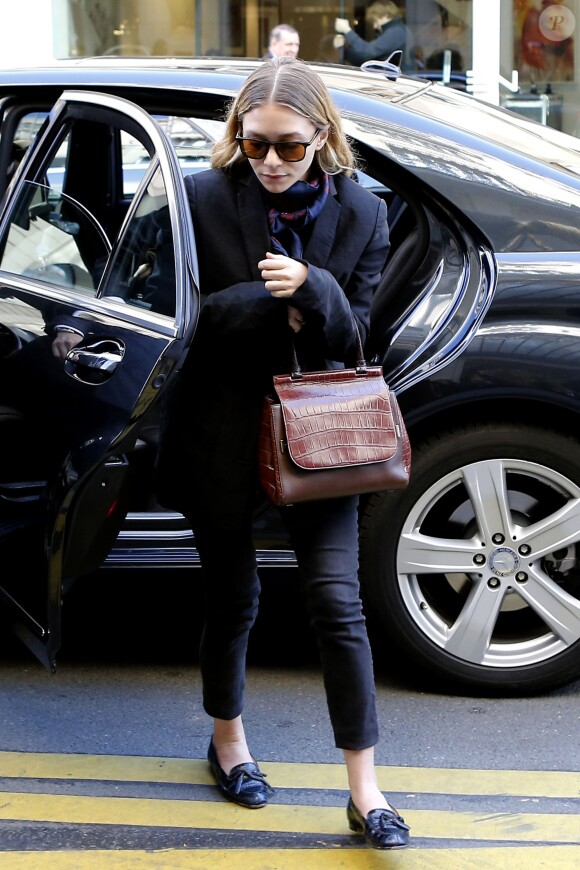 Ashley Olsen, de retour au Bristol. Paris, le 6 mars 2014.