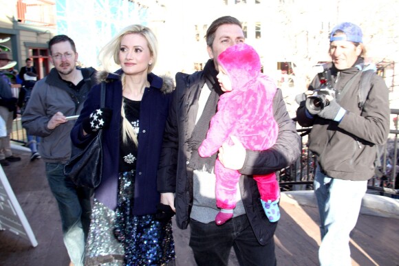 Holly Madison avec son époux Pasquale Rotella et leur fille au festival de Sundace, le 18 janiver 2014.