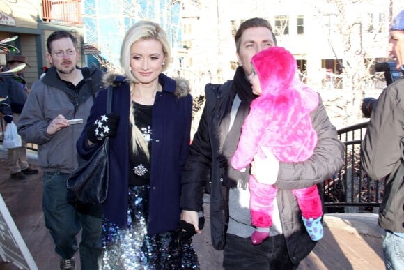 Holly Madison avec son époux et leur fille au festival de Sundace, le 18 janiver 2014.