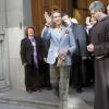 L'infante Elena d'Espagne s'est rendue à la basilique Nuestro Padre Jesús de Medinaceli, le 7 mars 2014 à Madrid, pour honorer le Christ de Medinaceli, selon une tradition en vigueur dans la famille royale depuis des siècles.