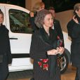  La princesse Elena d'Espagne, avec sa soeur Cristina et leur mère la reine Sofia, étaient à Athènes le 5 mars 2014 pour la projection d'un documentaire consacré au défunt roi Paul Ier de Grèce, à la veille de la commémoration des 50 ans de sa mort. 