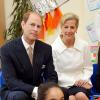Le prince Edward et la comtesse Sophie de Wessex ont visité l'école primaire Robert Browning à Walworth, le 10 mars 2014, jour du 50e anniversaire du prince.