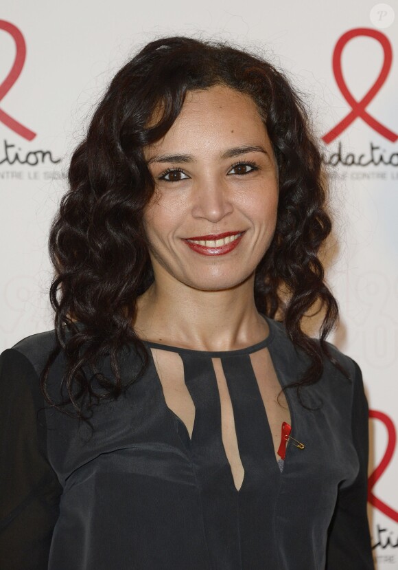 Aïda Touihri lors de la soirée de lancement de la campagne 2014 du Sidaction au Musée du Quai Branly à Paris, le 10 mars 2014.
