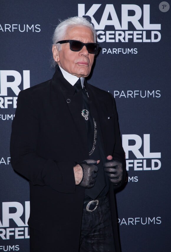 Karl Lagerfeld - Lancement du parfum Karl Lagerfeld au Palais Brongniart à Paris, le 11 mars 2014.