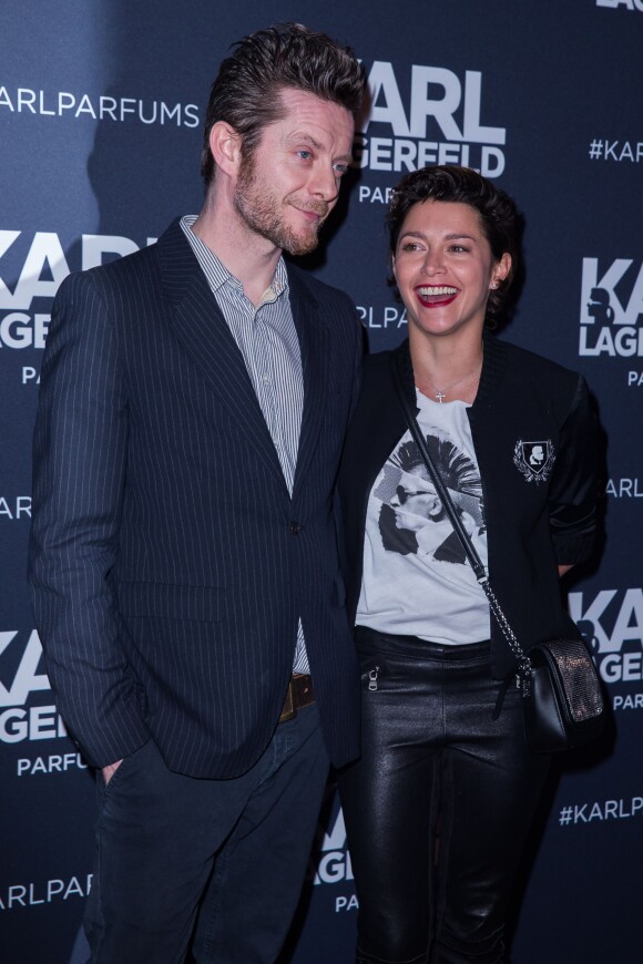 Emma De Caunes et son mari Jamie Hewlett - Lancement du parfum Karl Lagerfeld au Palais Brongniart à Paris, le 11 mars 2014.