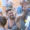 Ricky Martin est à Rio pour tourner des spots à l'occasion de la Coupe du monde football, le 11 mars 2014.