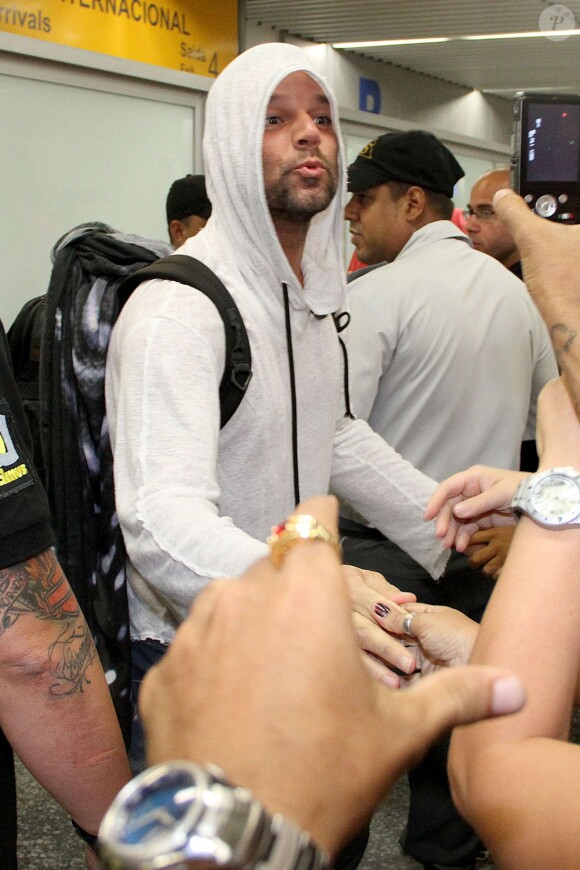 Ricky Martin à son arrivée à l'aéroport de Rio, le 9 mars 2014.