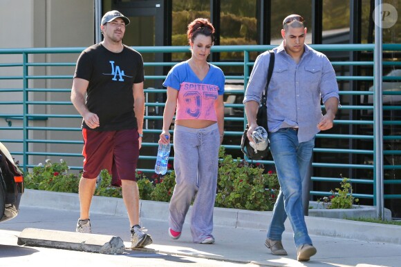 Britney Spears quitte une salle de sport à Los Angeles, le 12 mars 2014.