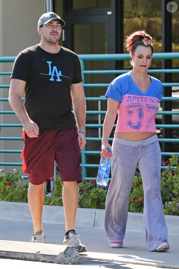Britney Spears quitte une salle de sport à Los Angeles, le 12 mars 2014.