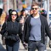 Exclusif - Dita Von Teese se promène main dans la main avec un mystérieux inconnu dans les rues de New York, le 15 mars 2014.