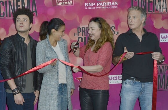 Kev Adams, Emmanuelle Chriqui, Catherine Frot et Franck Dubosc lors du lancement de la 15e édition du "Printemps du Cinéma" à l'UGC Ciné Cité la Défense à Paris le 16 mars 2014