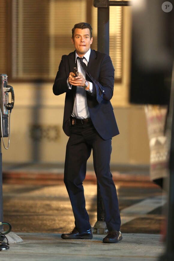Josh Duhamel en tournage pour la série "Battle Creek" à Los Angeles, le 20 mars 2014.