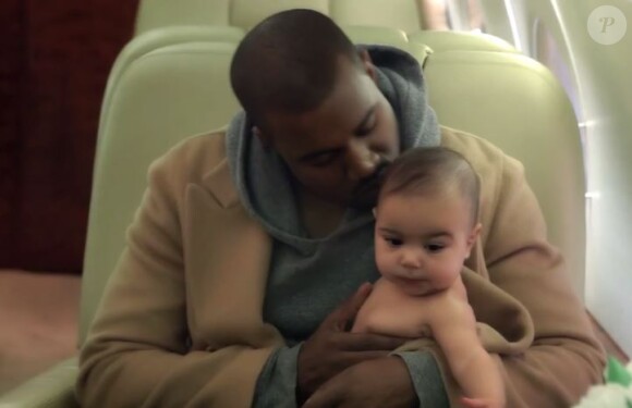 Kanye West et sa fille North dans les coulisses de leur shooting pour Vogue.
