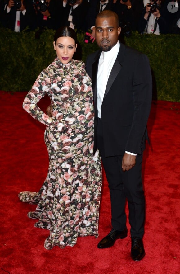 Kim Kardashian et Kanye West lors du MET Gala à New York. Mai 2013.
