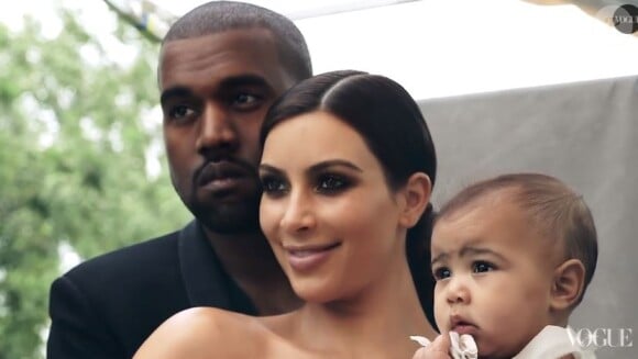 Kanye West, Kim Kardashian et leur fille North dans les coulisses de leur shooting pour Vogue.