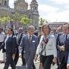 La reine Sofia d'Espagne en visite au Centre culturel du Guatemala lors de sa visite officielle le 20 mars 2014.