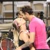 Kaley Cuoco et son mari Ryan Sweeting, amoureux lors du 2014 USTA Men's Pro Tennis Championships Of Calabasas au Calabasas Tennis & Swim Club de Calabasas le 22 mars 2014