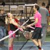 Kaley Cuoco et Ryan Sweeting, complices lors du 2014 USTA Men's Pro Tennis Championships Of Calabasas au Calabasas Tennis & Swim Club de Calabasas le 22 mars 2014