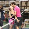 Kaley Cuoco et son mari Ryan Sweeting lors du 2014 USTA Men's Pro Tennis Championships Of Calabasas au Calabasas Tennis & Swim Club de Calabasas le 22 mars 2014