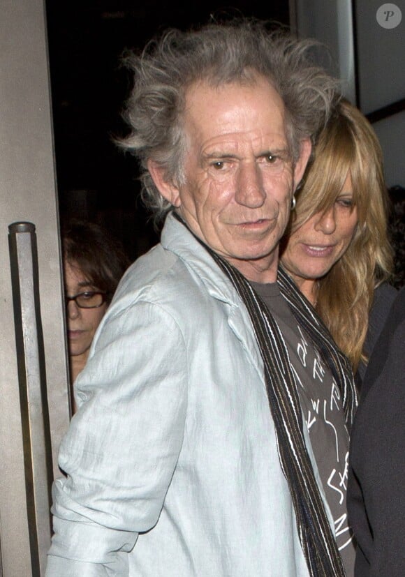 Keith Richards et sa femme Patti Hansen sont allés diner au restaurant Spago à Beverly Hills. Le 21 avril 2013.