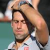 Novak Djokovic lors de sa finale face à Roger Federer au Masters 1000 d'Indian Wells, le 16 mars 2014
