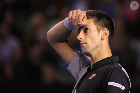 Novak Djokovic lors de l'Open d'Australie au Melbourne Park de Melbourne, le 21 janvier 2014