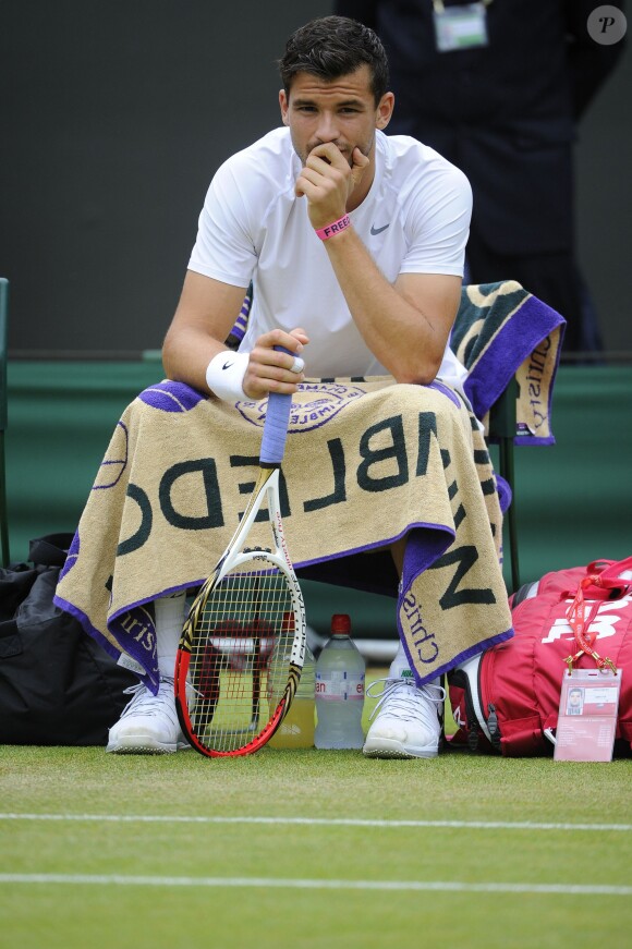 Grigor Dimitrov lors du second tour de Wimbledon au All England Lawn Tennis and Croquet Club de Londres, le 28 juin 2013