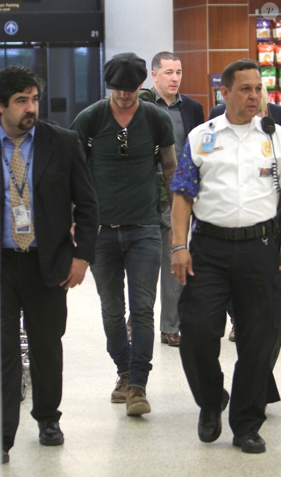 Le beau David Beckham quitte Miami pour rejoindre Londres, le 27 mars 2014.