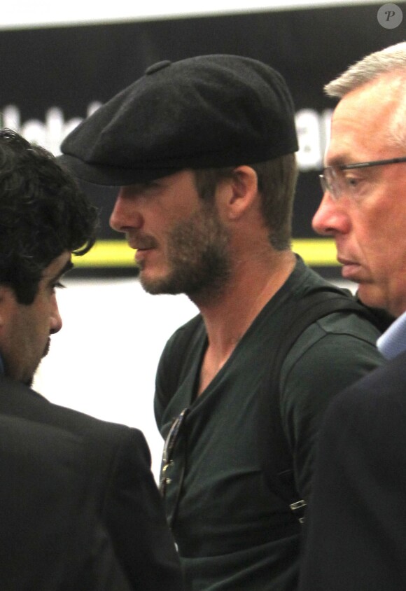 David Beckham quitte Miami pour rejoindre Londres, le 27 mars 2014.