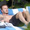 David Beckham se relaxe à Miami, le 27 mars 2014.