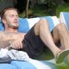 David Beckham se relaxe à Miami, le 27 mars 2014.