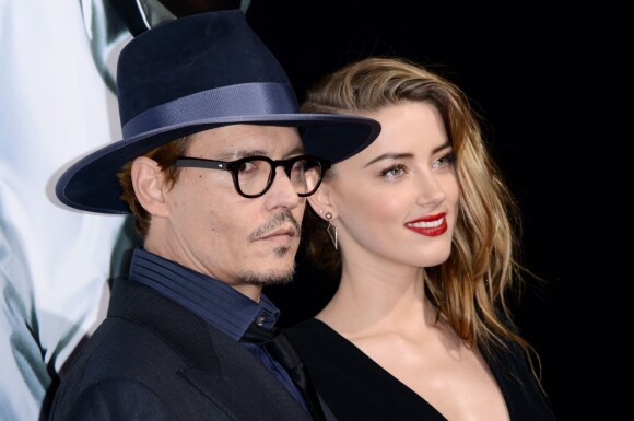 Johnny Depp et Amber Heard lors de l'avant-première du film 3 Days To Kill à Los Angeles le 12 février 2014